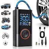 Tire Inflator Portable Air Compressor Portable Cordless Mini Air Pump with Digital Pressure Gauge Inflater 150PSI 3X Fast Inflation Auto Shutoff Large Battery Tires Pump for Cars Motors Bikes Balls