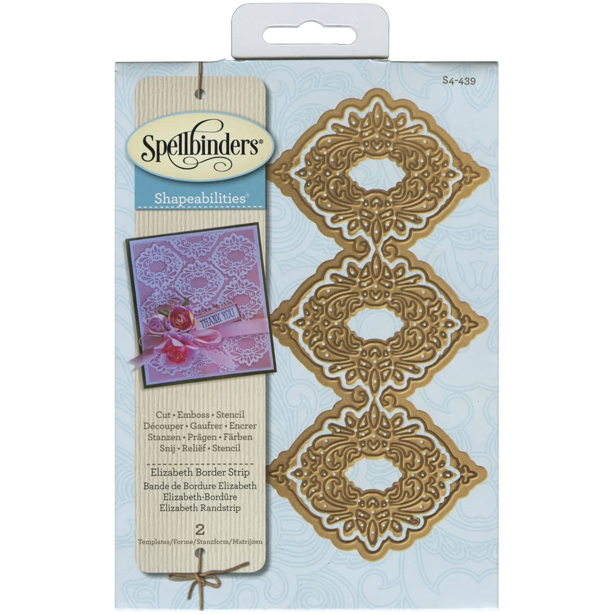 Spellbinders S4-439 Elizabeth Border Strip Die Template