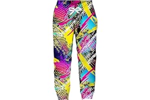 Sports Jogger Pants Boys Funny 80s 90s 3D Graphic Sweatpants Retro Printed Track Pants with Pockets for Boy 6-16Y