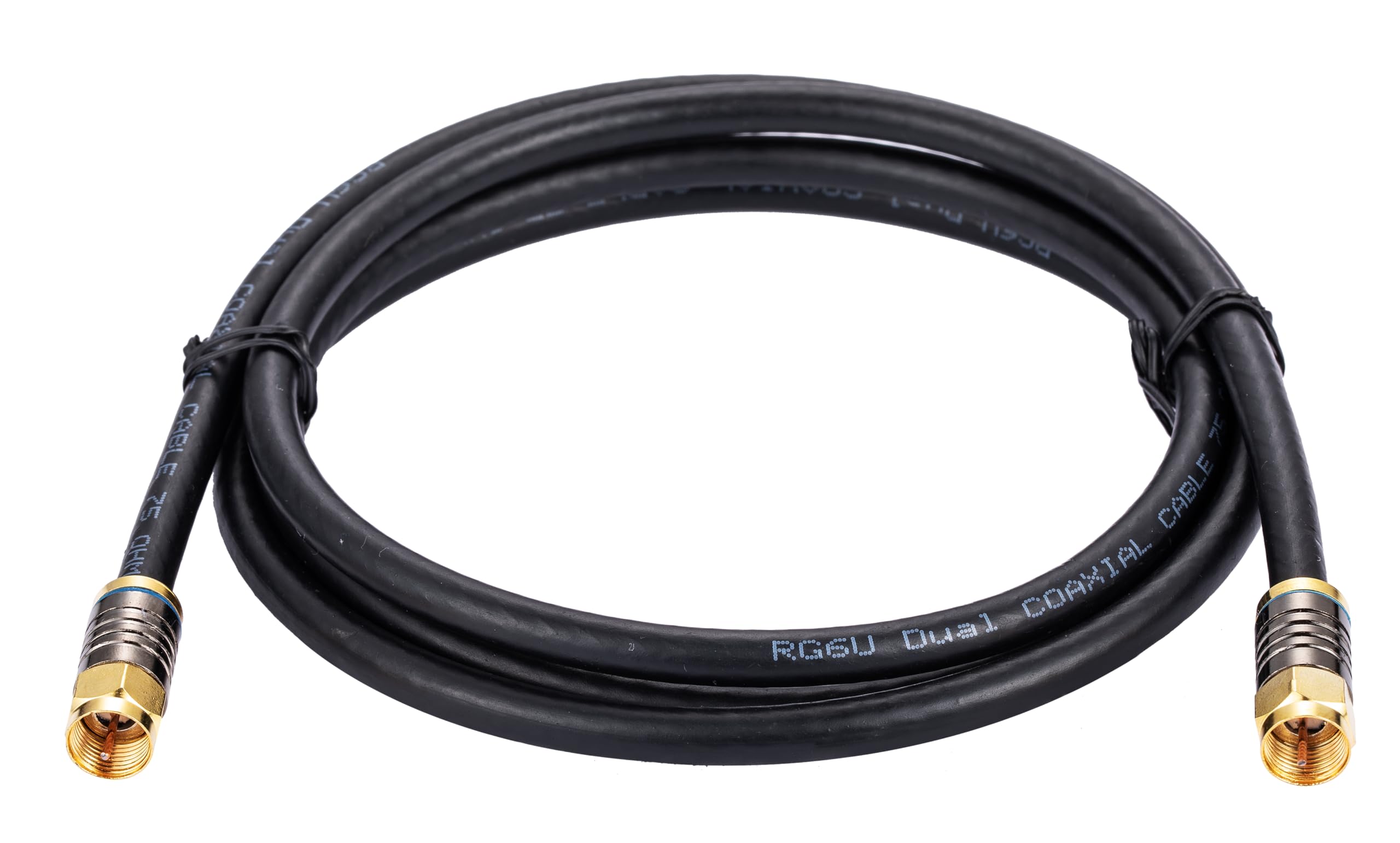 Cables Direct Online 3M Black RG6 Coax Cable Dual Shield Outdoor/Indoor Coaxial BNC Extension Wire For Satellite Dish Cable TV Antenna