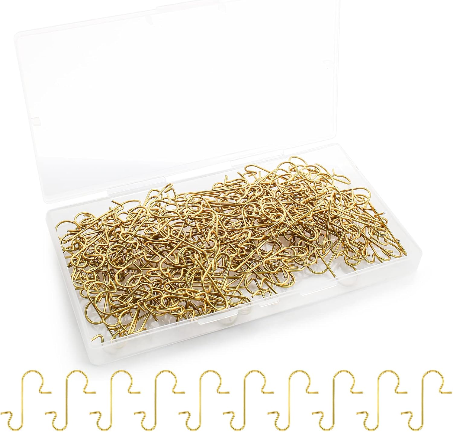 Ornament Hooks - BokWin 200 Pcs S Ornament Hooks,1.18 Inch Metal Ornament Hangers for Christmas Party Halloween Hanging Decoration(Gold)