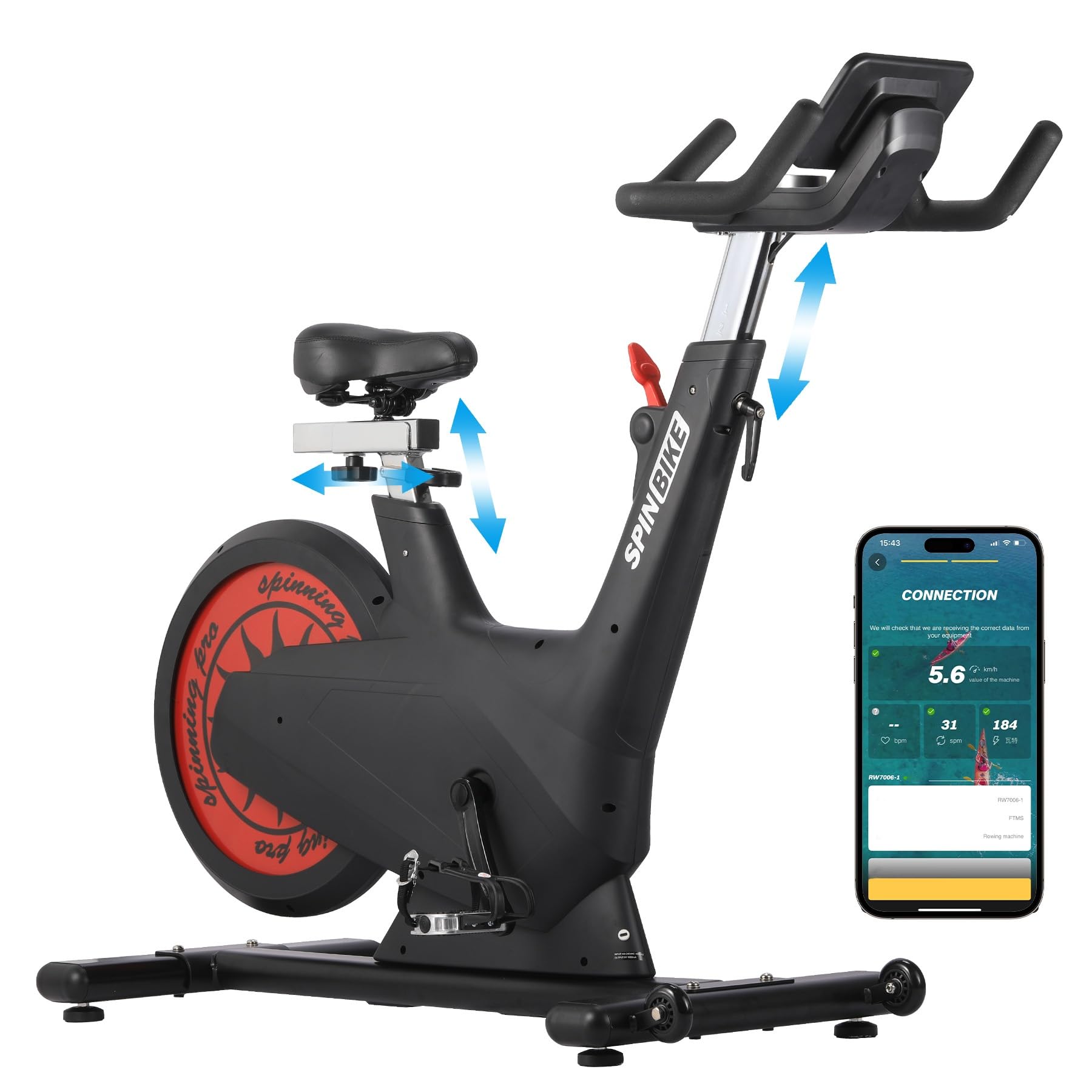 Photo 1 of PioneerWorks Exercise Bike, 5 in 1 Self-Powered Bike, 350 lbs Weight Capacity, 32-Level Adjustable Magentic Resistance & Emergency Brake, Silent Belt Drive, Adjustable Handlebar & Seat, Visualizing Motion Data