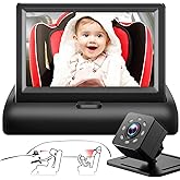 Baby Car Mirror with 4.3'' HD Night Vision Function Display, Safety Car Seat Camera with Wide Crystal Clear View, Easily Obse
