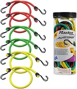 Master Lock Bungees with Hooks Set of 6 – 60/80/100 cm, Double Reverse Hook view 1
