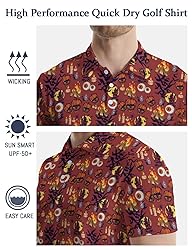 Xdceu Skull Golf Shirts for Men - Halloween