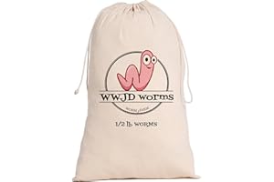 WWJD Worms Red Wigglers Composting Worms - 1/2lb Red Worms for Composting - Use on Worm Castings for Plants, Garden, Worm Farm & Compost Starter, Easy to Manage
