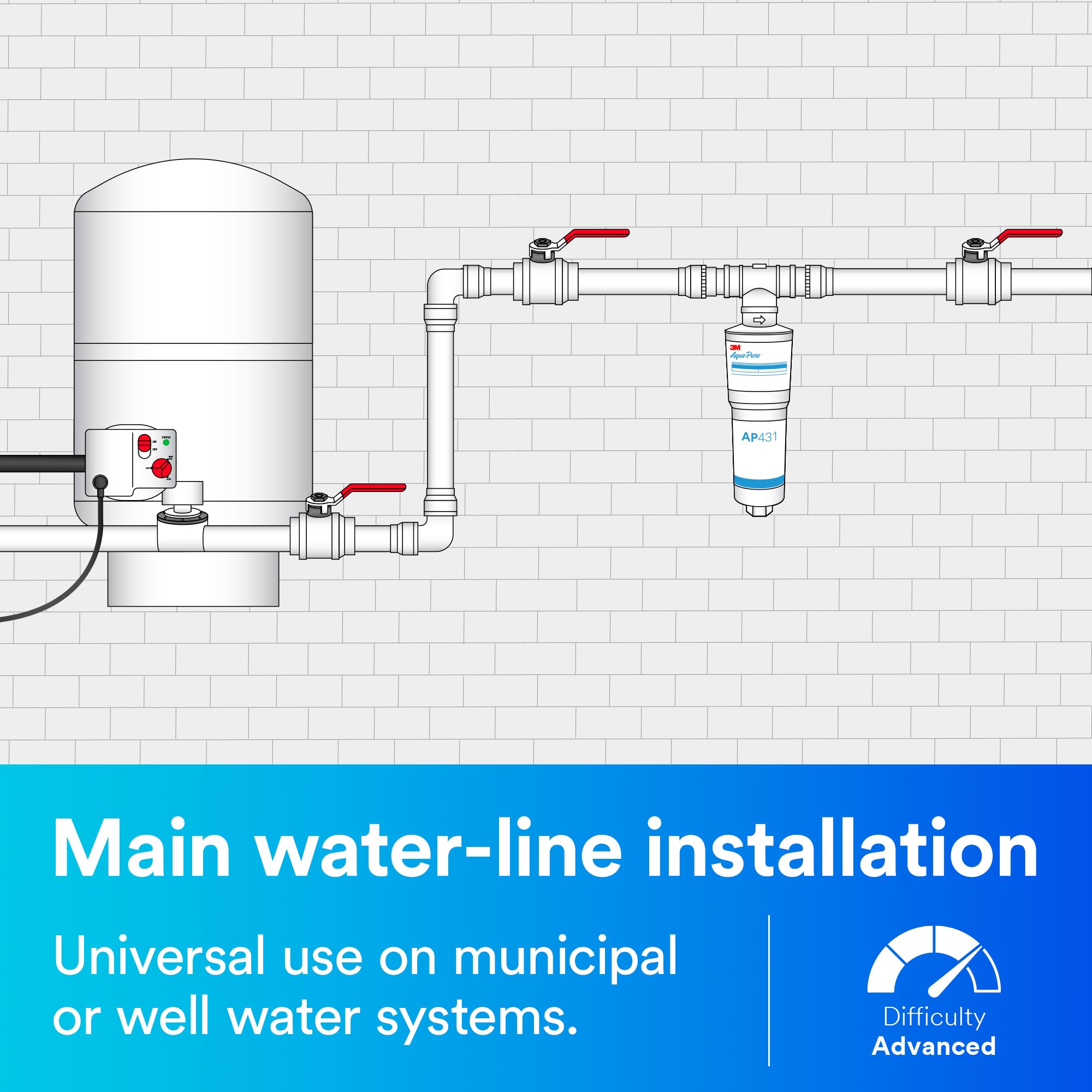 3M Aqua-Pure Whole House Scale Inhibition Inline Water System AP430SS, Prevents Scale Build Up On Hot Water Heaters and Boilers