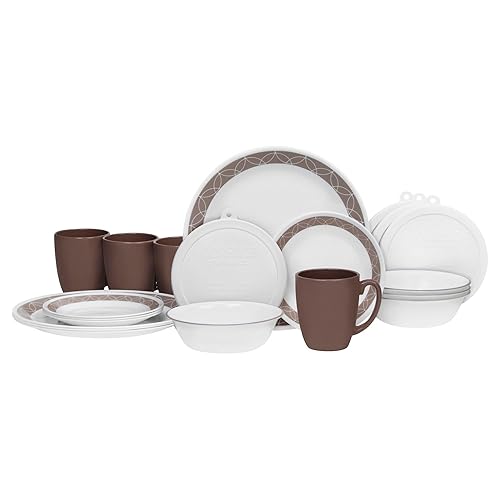 Corelle Sand Sketch Dinnerware Set with Lids (20-Piece) in Oman