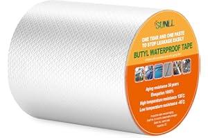 SUNLL Waterproof Butyl Tape 6"W X 16'L, Upgraded Leak Proof Butyl Seal Tape, for RV Repair, Window, Boat Sealing, Glass, Sun Room, Glazed Tile and EPDM Rubber Roof Patching, Silver