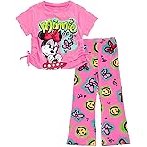 Disney Minnie Mouse Girls Boxy T-Shirt and Flare Pants Outfit Set Toddler to Big Kid Sizes (2T - 14-16)