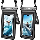 Floating Waterproof Phone Pouch - 2 Pack IPX8 Waterproof Phone Bag with Double Space, Waterproof Phone Case with Lanyard for iPhone 17 16 15 14 13 Pro Max Galaxy S24+ S23, Beach Cruise Ship Essentials