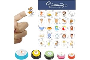 BOSKEY Pet Training Button Stickers, Creative DIY, Dog Emotional Expression Stickers, Let Your pet say What it Wants to do, Dog Stickers with 25 Actions (Buttons not Included) (Pet Stickers)