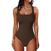 ANRABESS Bodysuits for Women Summer Ribbed Knit Scoop Neck Sleeveless Sexy Slim Fitted Tank Tops 2026 Teen Girls Body Suits