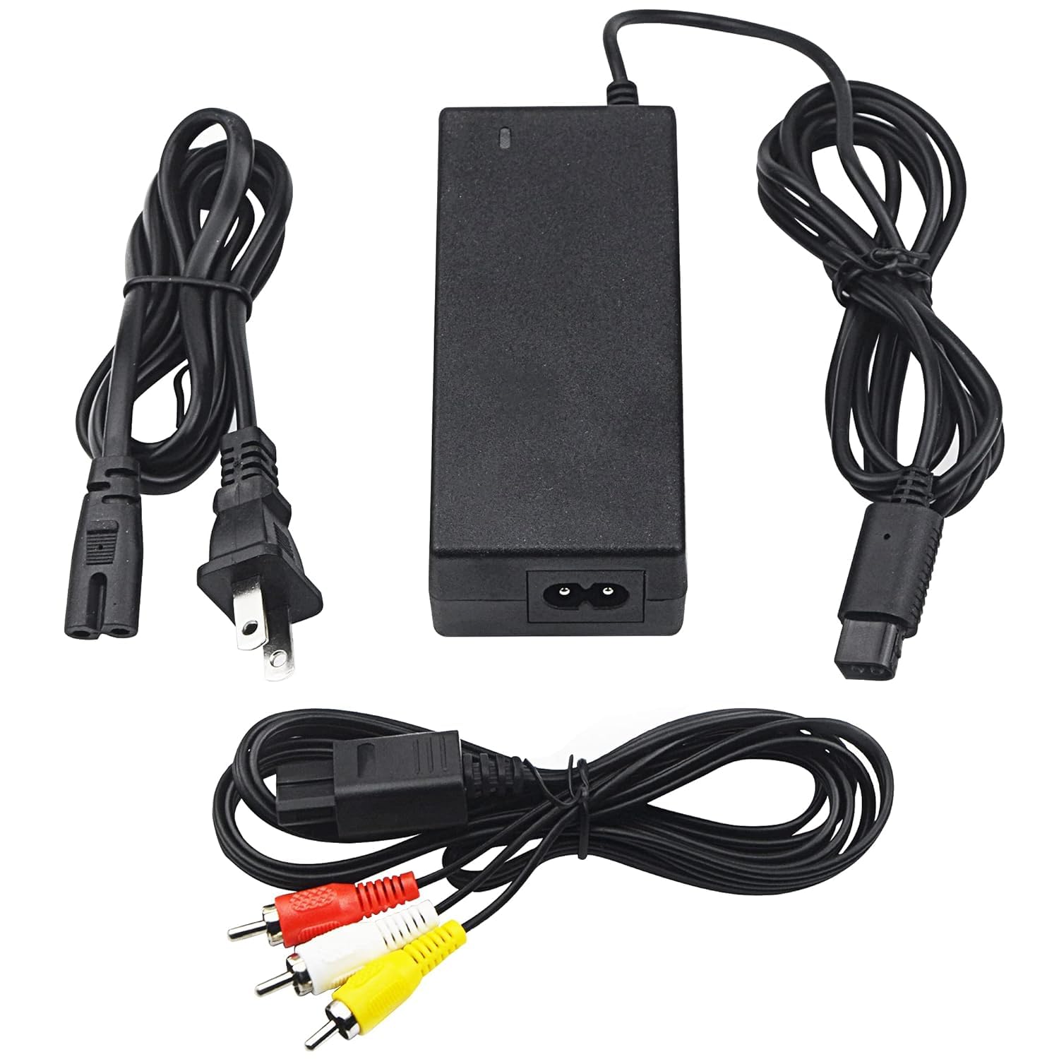 Power Supply Compatible with Gamecube Power Cord, for Gamecube AV Cable & AC Power Adapter Set, Compatible with Gamecube NGC System(with av cable new)