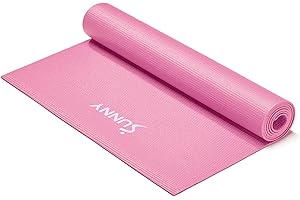 Sunny Health & Fitness Non-Slip Yoga Mat – Durable, Anti-Tear, Lightweight, Cushioned Support for Yoga, Pilates, Stretching Exercises, Meditation and Floor Workouts | Multiple Sizes & Colors
