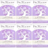 Dr. Woods Exfoliating Lavender Bar Soap with Shea Butter - 5.25 Oz (6 Pack) | Relaxing Formula Made with Organic Fair Trade Shea Butter and Lavender Flowers, Triple Milled Bar Soap, Gluten Free