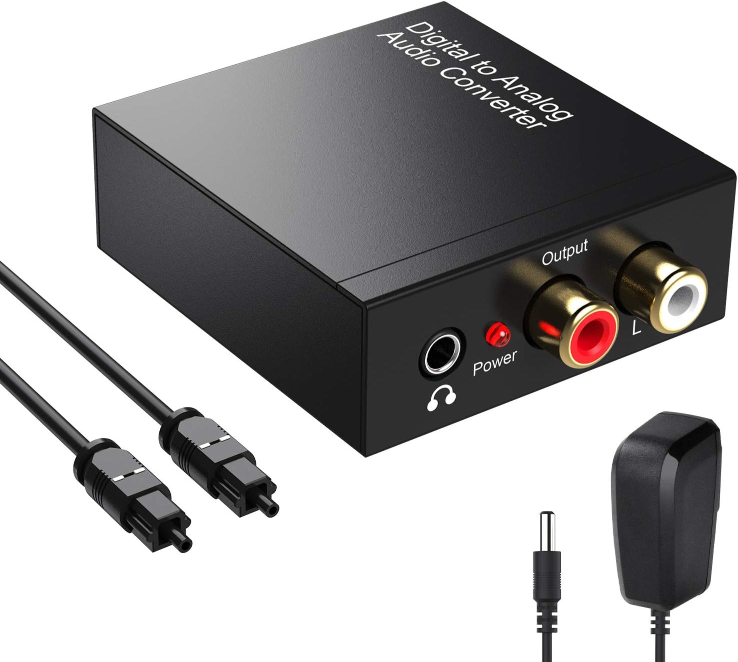 G&BL 5201 Convertitore Audio Digitale – Da Coassiale RCA A Ottico Toslink, Alimentatore Incluso