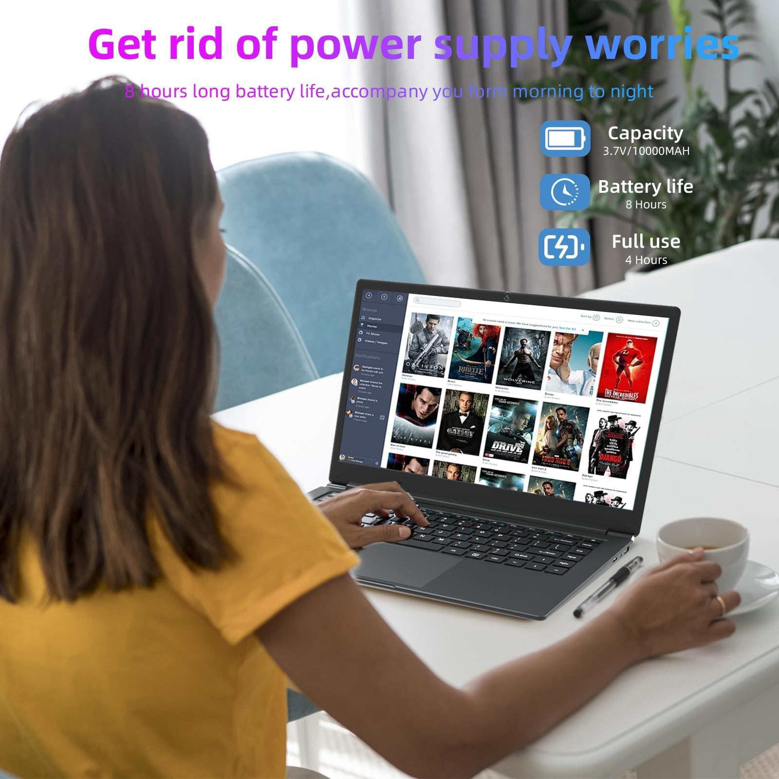Exilapsire 16 inch Laptop, Quad-Core Up to 2.64 GHz, 8GB 256GB Memory, Win11, HD IPS, Slim and Lightweight Notebook, Work and Students Laptop, Gray