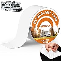 WELLUCK RV Roof Tape Sealant Roofing, Natural White RV Tape for Roof Repair Camper Trailer Boat Sealing Leak Repair, UV & Wat
