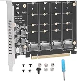Annadue NVMe PCIe Adapter M.2 SSD to PCIE X16 4 Port Expansion Card 4x32Gbps view 1