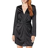The Drop Women's Tate Twist-Front Deep V-Neck Mini Dress