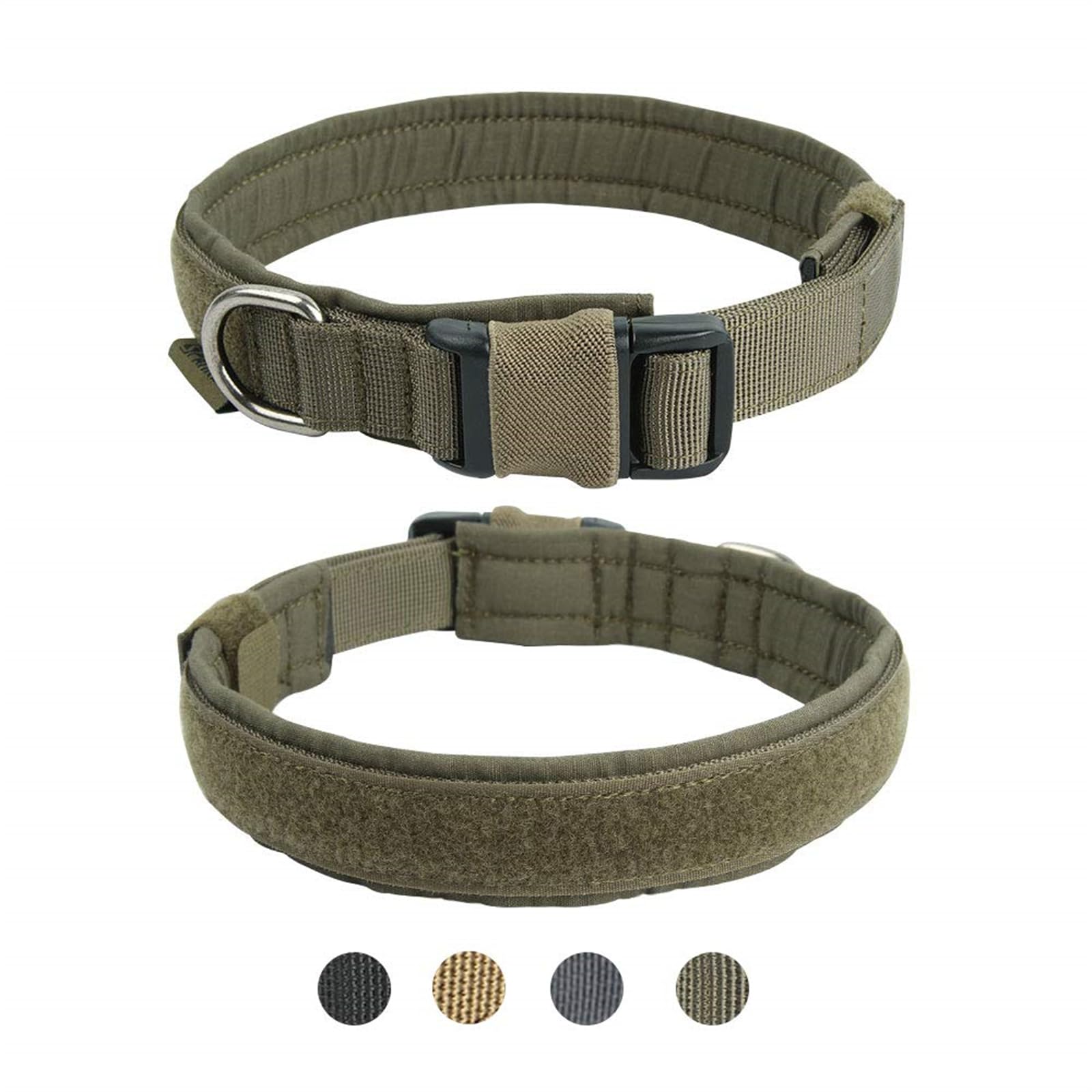 EXCELLENT ELITE SPANKER Tactical Small Puppy Dog Collar Nylon Adjustable Heavy Duty Military for Small Medium and Large Dogs Pet(RGN-L)