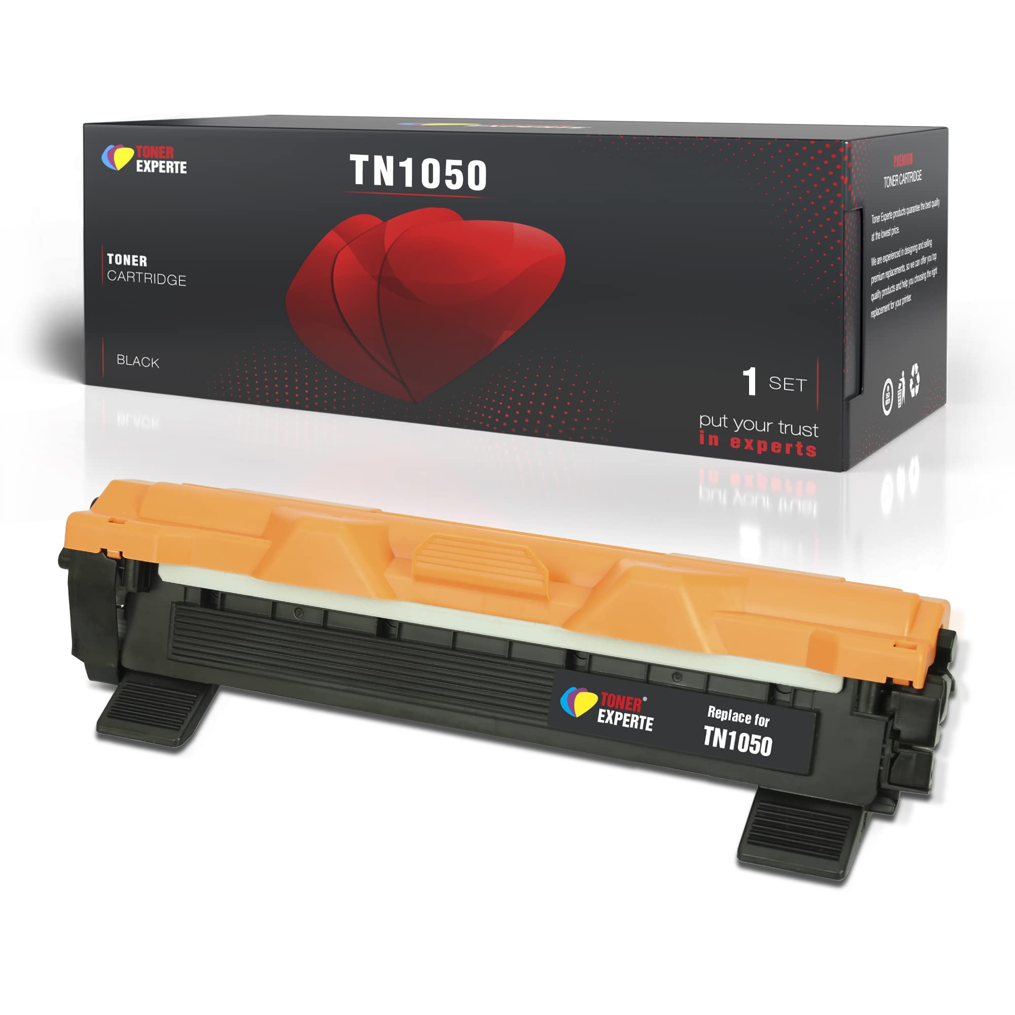 TONER EXPERTE Compatible Brother TN1050 Black Toner Cartridge Replacement for TN 1050 for HL-1110 HL-1112 HL-1210W HL-1212W DCP-1512 DCP-1610W DCP-1612W MFC-1910W Printer