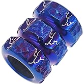 EDC Blue Titanium Lanyard Beads for Knives, Small Hand Carving Tools Knife Cord Beads Paracord Metal Charms Accessories