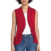 Xeoxarel Women's Sleeveless Cardigan Open Front Vest (S-3XL)