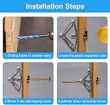 HXC 50x Butterfly Wall Plugs & 50x M8x50 Screws for Drywall 8-10mm view 4