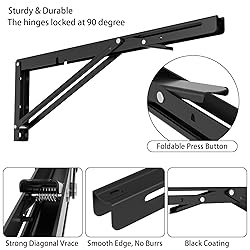 LSK Folding Shelf Brackets, 16 Inch Heavy Duty