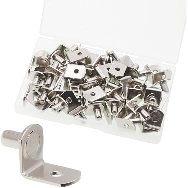 30Pcs Nickel-Plated Shelf Support Pegs – 5mm X 16mm Cabinet Pins For Bookcases, Closets & Furniture