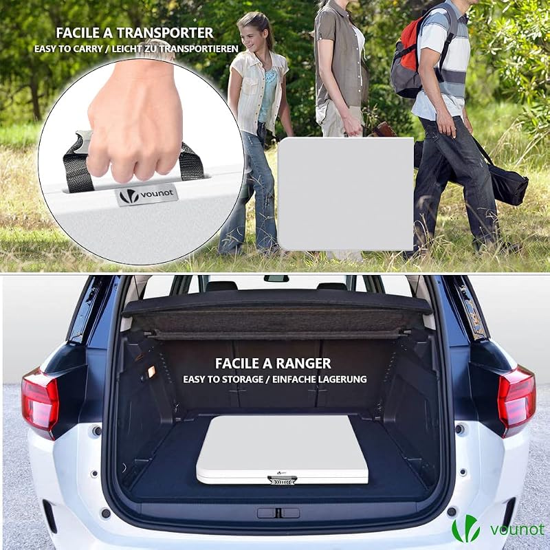 ® Tavolo da Buffet Pieghevole, Tavolo da Birreria, Mobili da Giardino con Manico di Trasporto, per Campeggio Picnic Esterno, Bianco, 180x75x72cm