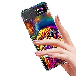 Bcov Case for Motorola Razr 2023,Colorful Lion