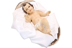 NUESTRA FE Baby Jesus figure nativity HandMade in Mexico - Niño dios for nacimiento de jesus para navidad - Christmas Baby Jesus for nativity scene - baby jesus doll - manger ornament not included - little jesus