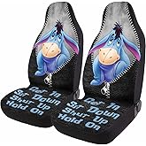 GENANY Cartoon Blue Donkey 2 Front Car Seat Covers for Car Truck SUV, Christmas Car Gifts, Durable Bucket Seat Cover, Protective Interior Decor
