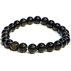 Black Obsidian Crystal Bead Bracelet – Healing