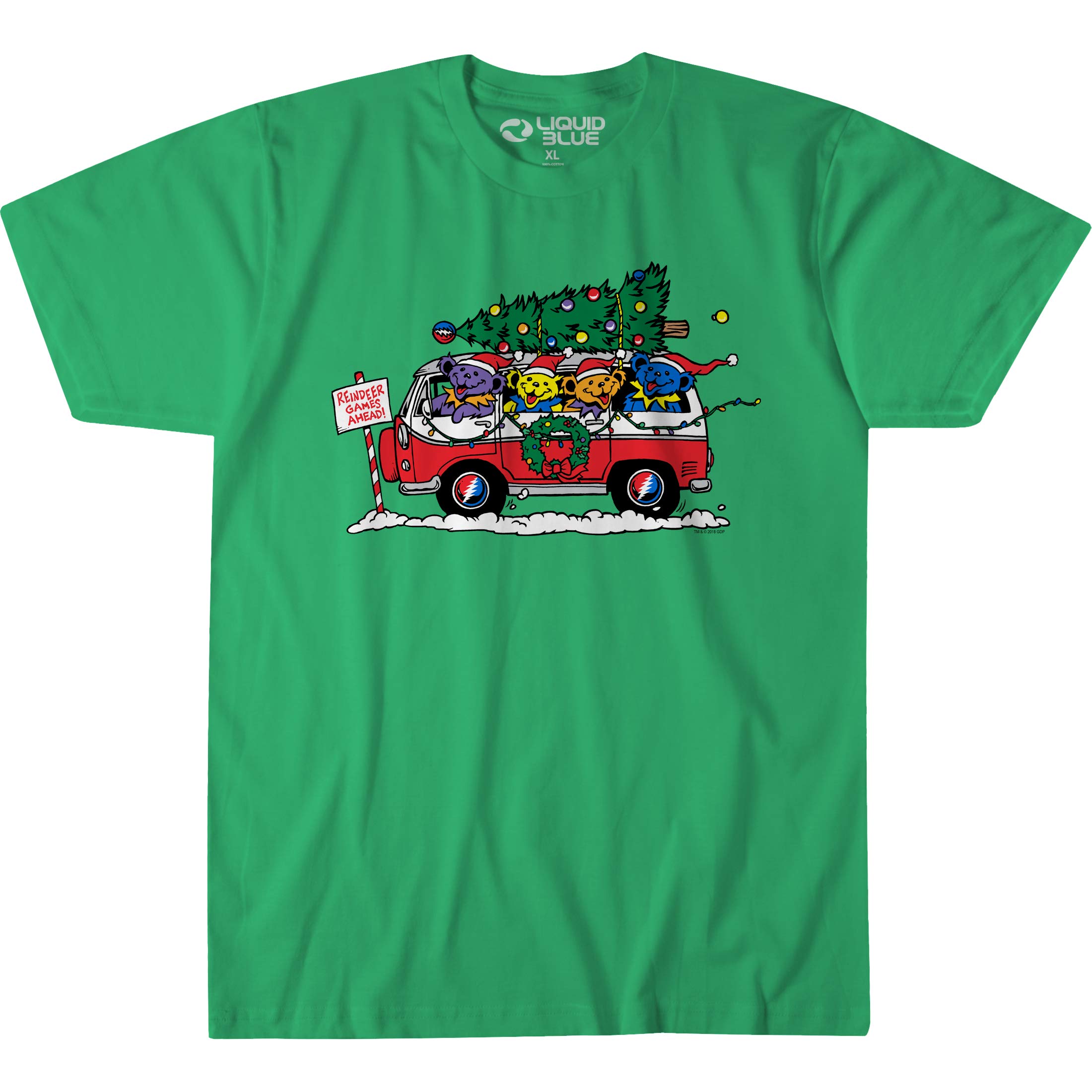 Photo 1 of Grateful Dead Steal Your Christmas Tree T-Shirt, Kelly Green, Large