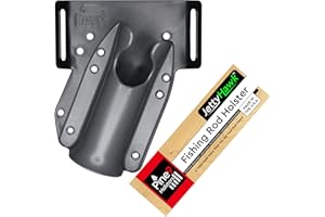 Pine 9 JettyHawk Fishing Rod Holster - Original Hands-Free Right-Hip Rod Holder - Slide-in Belt or Clip Option - Made in The USA - Fits Wading Belts, MOLLE, Fishing Gear & Accessories