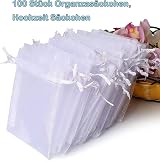 Carehabi 100 Pcs Organza Gift Bags White 7x9cm Small Jewelry Pouches view 4