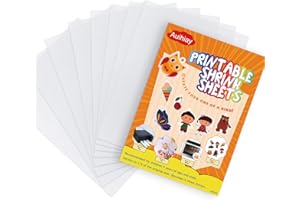 Auihiay 8 Sheets Semitransparent Printable Shrink Plastic Shrink Film Papers for Inkjet Printer Kids DIY Keychains Making, Easter Ornament and Mothers Day Gifts, 11.6 x 8.3 inch / 29.5 x 21 cm