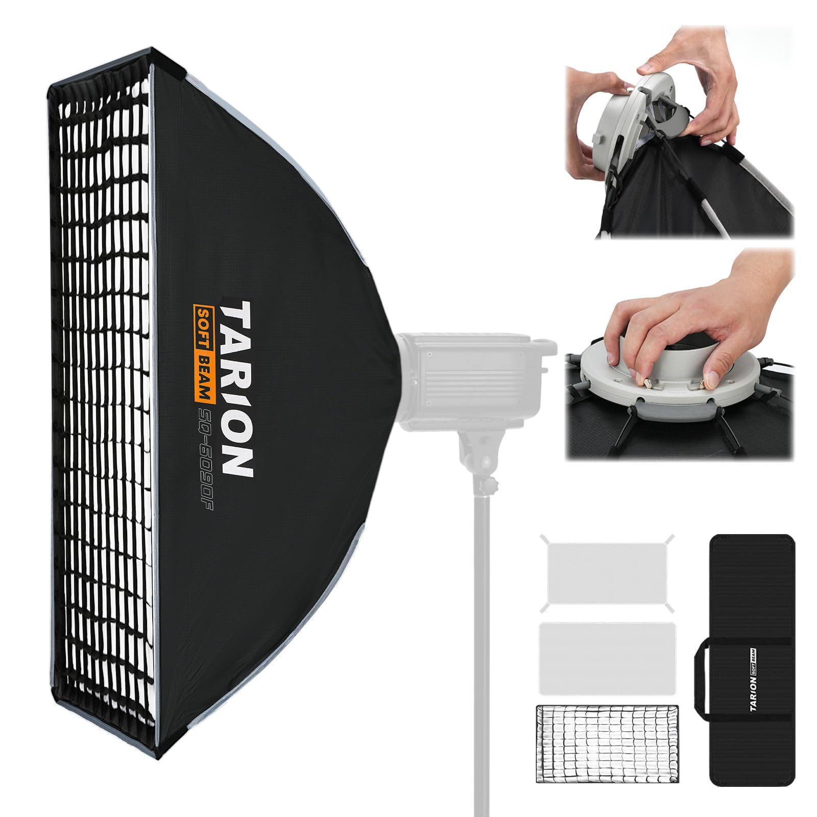 TARION Collapsible Softbox with Bowens Mount - 60x90cm / 24x36in Rectangular Soft Box with Quick Release & Setup for Studio Filming Light Photography SQ-6090F SOFTBEAM