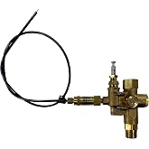 1/2" NPT Top Inlet Unloader Pilot Check Valve All in One, plus Throttle Control Cable for 6.5HP Gas air Compressors and Below (140-175 PSI, 36" Throttle Control Cable &amp; Unloader Valve)