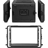 ECGOIOE 6U Rack Case Shallow 17" Depth, 19" Rackmount Flight Cases Easy Installation Portable Carry Watertight Dust Proof 2 Space Shockproof Mount Racks with Microphone Compartments Space Saving