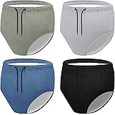 Cutecrop 4 Pcs Reusable Adult Swim Diapers Washable Cloth Diapers Leakproof Special Needs Swimwear for Incontinence Swimmers