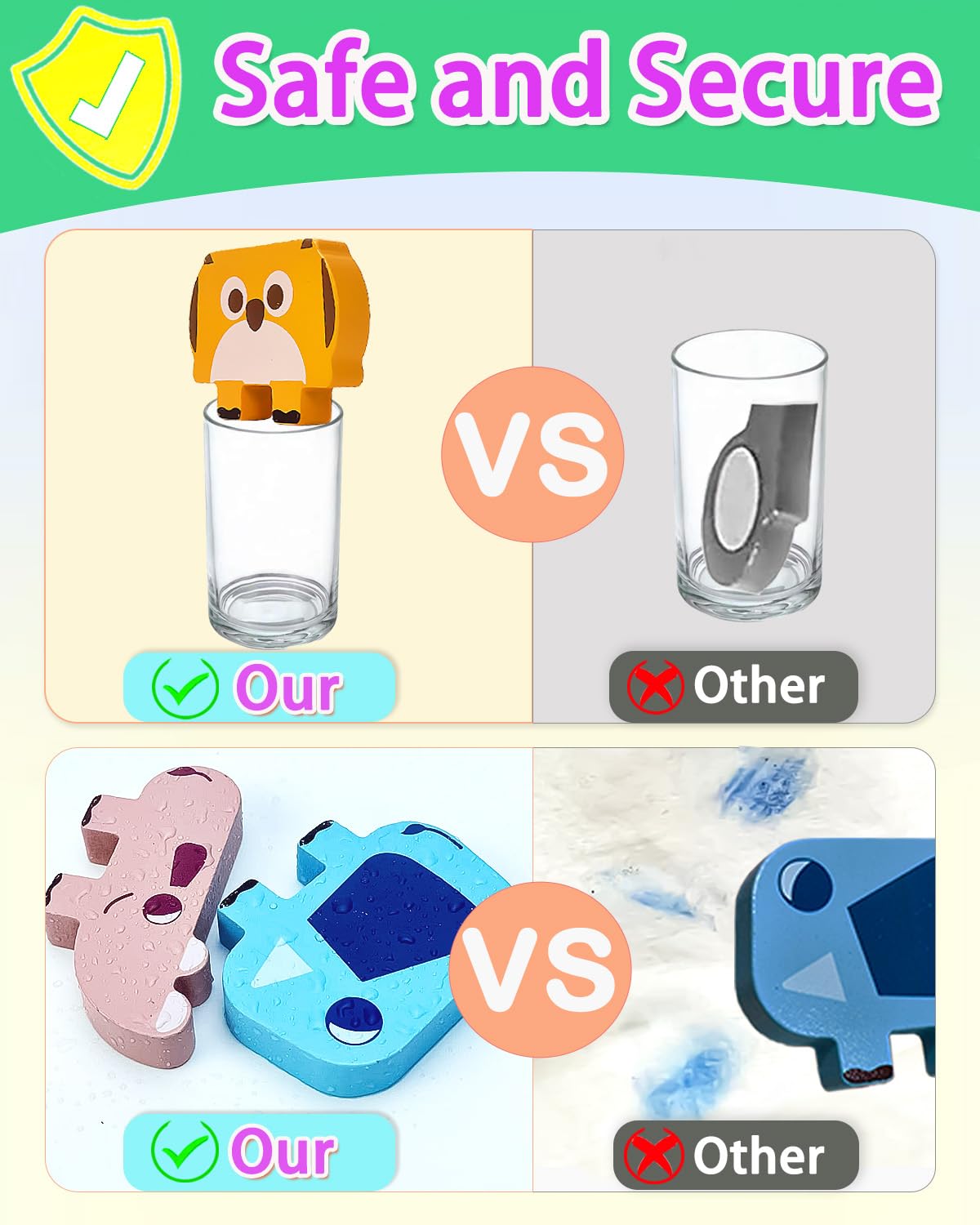 Vaiheng Toys for Toddlers 1-3, Montessori Toys for 1 2 3 Year Old Boys & Girls, Toy Age 2-4 0-2 Kids Baby, 1 2 3 Year Old Girls Boys Gifts, Wooden Animal Blocks Stacking Education Puzzles Toy