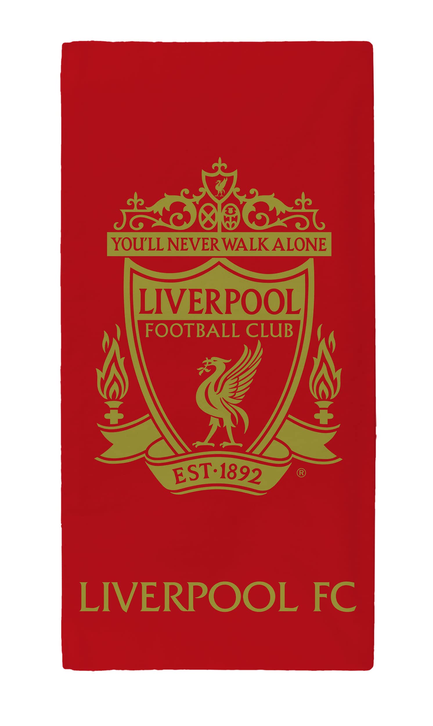 Liverpool Football Club LFC Beach Bathroom Towel Red & Gold 70x140cm 100% Cotton