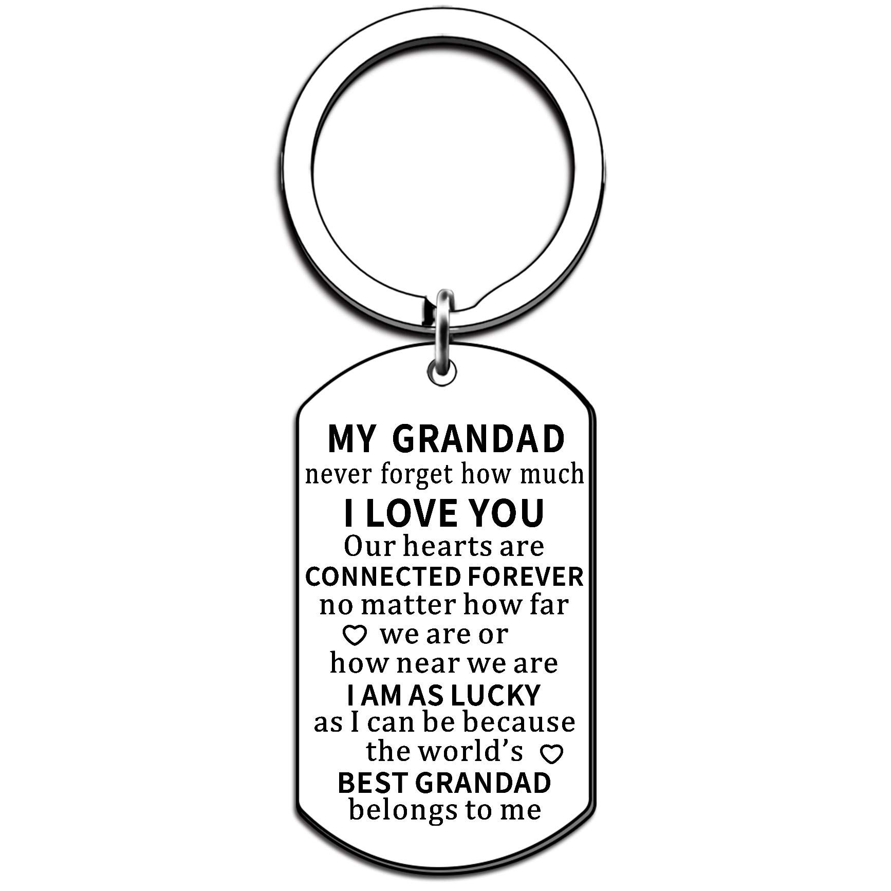 JMIMO Grandad Keyring Grandad Gifts from Granddaughter Granddson Never Forget How Much I Love You