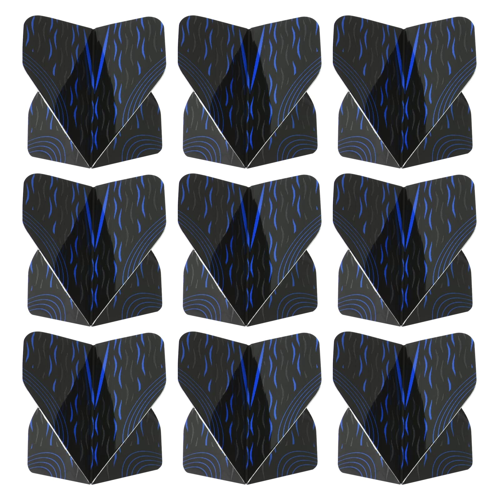 PATIKIL Dart Flights, 9 Pack PET Standard Darts Accessories Replacement Parts for Soft Tip Steel Tip, Pinstripe Style, Black, Gray, Blue