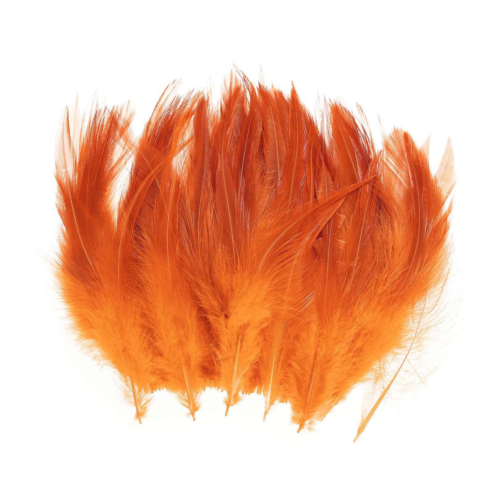 PATIKIL Saddle Hackle Rooster Feather 4-6", 100 Pcs Rooster Feathers Loose Hackle Feathers for Dream Catcher Earrings DIY, Orange